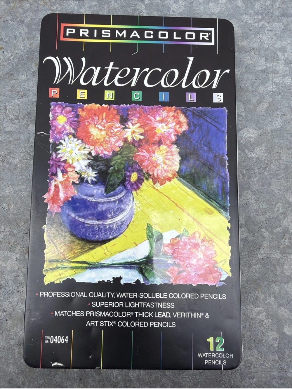 New Sealed Prismacolor Watercolor Set Of 12 Pencils - Vintage